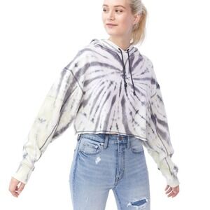 Aeropostale Tie-Dye Oversized Cropped Pullover Hoodie Womens Small Pullover NEW